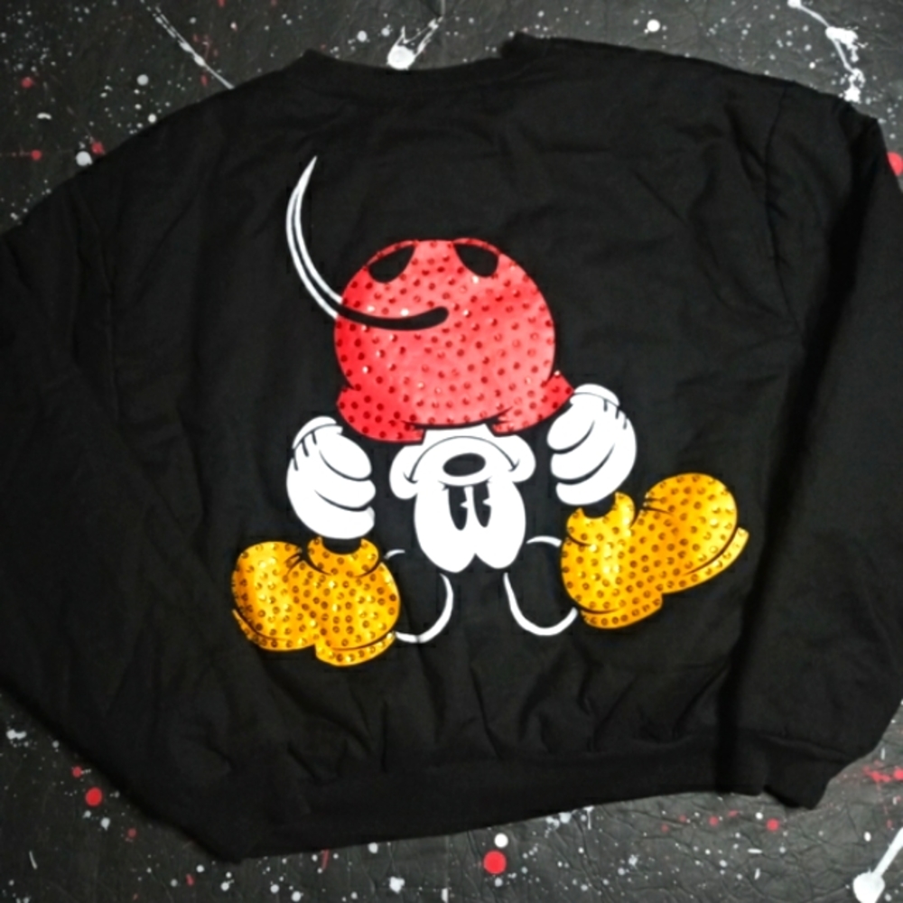 Vintage 80s Mickey Mouse exclusive Disney graphic sequin bomber jacket VERY RARE